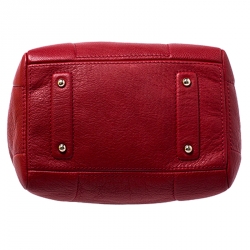 Pre Owned Carolina Herrera Red Leather Bowler Bag