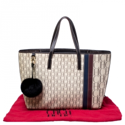 Pre Owned Carolina Herrera Multicolor Monogram Canvas and Leather Shopper Tote 