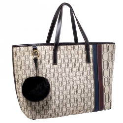 Pre Owned Carolina Herrera Multicolor Monogram Canvas and Leather Shopper Tote 