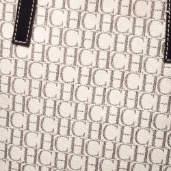 Pre Owned Carolina Herrera Multicolor Monogram Canvas and Leather Shopper Tote 