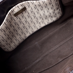 Pre Owned Carolina Herrera Multicolor Monogram Canvas and Leather Shopper Tote 