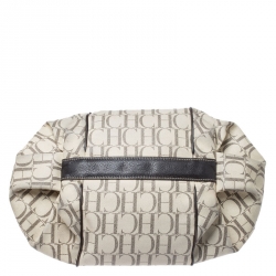 Pre Owned Carolina Herrera Beige/Brown Monogram Coated Canvas Chain Tote