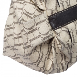 Pre Owned Carolina Herrera Beige/Brown Monogram Coated Canvas Chain Tote