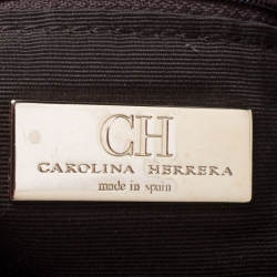 Pre Owned Carolina Herrera Beige/Brown Monogram Coated Canvas Chain Tote