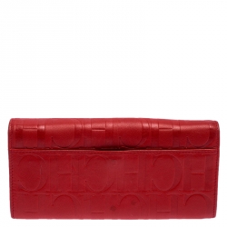 Pre Owned محفظة كارولينا هيريرا جلد نقشة مونوغرامية بقلاب