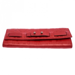 Pre Owned محفظة كارولينا هيريرا جلد نقشة مونوغرامية بقلاب