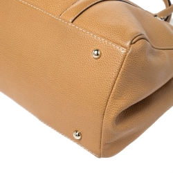 Pre Owned Carolina Herrera Beige Pebbled Leather Medium Matteo Tote