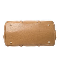 Pre Owned Carolina Herrera Beige Pebbled Leather Medium Matteo Tote