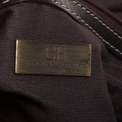 مملوكة مسبقًا Carolina Herrera Beige/Multicolor Canvas Shopper Tote