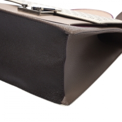 Pre Owned حقيبة كارولينا هيريرا ي د علوية كنفاس مونوغرامي و جلد متعدد الألوان