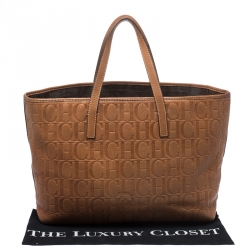 Pre Owned حقيبة يد كارولينا شوبر جلد مونوغرامية بنية