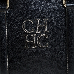 Pre Owned Carolina Herrera Black Leather Andy Boston Bag