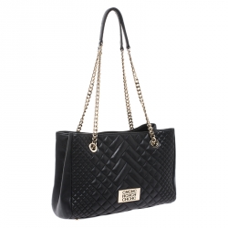 Pre Owned حقيبة كتف كارولينا هيريرا جلد أسود بشراشيب