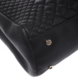 Pre Owned حقيبة كتف كارولينا هيريرا جلد أسود بشراشيب