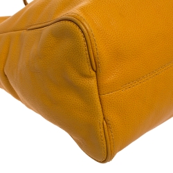 مملوكة مسبقًا Carolina Herrera Yellow Leather Tempo Collection Adagio Tote