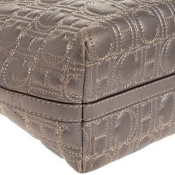 مملوكة مسبقًا حقيبة يد شوبر كارولينا هريرا جلد مونوغرامية فضية ميتالك 