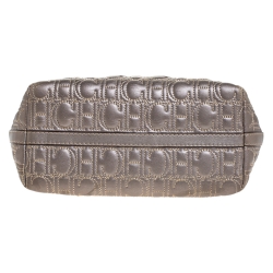 مملوكة مسبقًا حقيبة يد شوبر كارولينا هريرا جلد مونوغرامية فضية ميتالك 