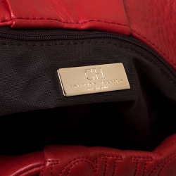 مملوكة مسبقًا حقيبة كارولينا هيريرا جلد أحمر بسلسلة