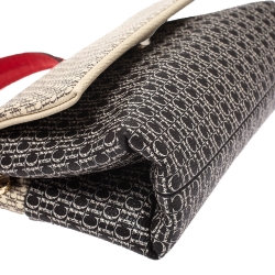 Pre Owned Carolina Herrera Multicolor Monogram Coated Canvas and Leather Crossbody Bag