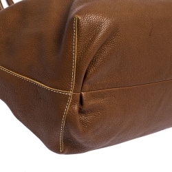 Pre Owned Carolina Herrera Brown Leather Shopper Tote