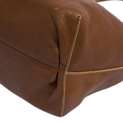 Pre Owned Carolina Herrera Brown Leather Shopper Tote