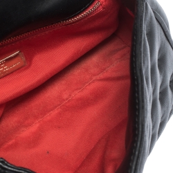 Pre Owned Carolina Herrera Black Stitched Leather Bimba Shoulder Bag