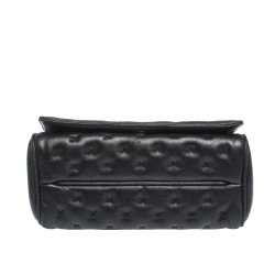 Pre Owned Carolina Herrera Black Stitched Leather Bimba Shoulder Bag