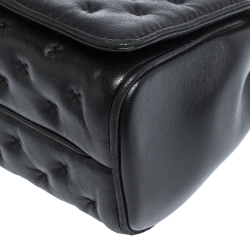 Pre Owned Carolina Herrera Black Stitched Leather Bimba Shoulder Bag