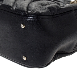 Pre Owned حقيبة كارولينا هيريرا كاميرا جلد أسود منقوش