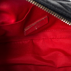 Pre Owned حقيبة كارولينا هيريرا كاميرا جلد أسود منقوش