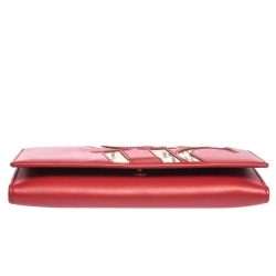 مملوكة مسبقًا محفظة كارولينا هيريرا كونتينيتال كانفاس بيج مونوغرامي وجلد أحمر