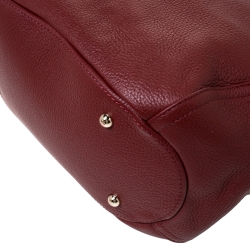 Pre Owned Carolina Herrera Burgundy Leather Satchel