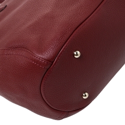 Pre Owned Carolina Herrera Burgundy Leather Satchel