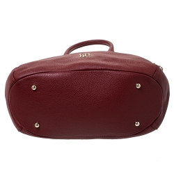 Pre Owned Carolina Herrera Burgundy Leather Satchel