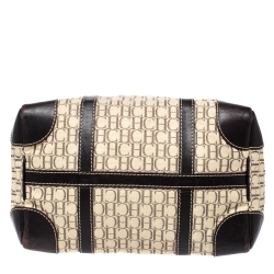 Pre Owned حقيبة كارولينا هيريرا اندي بوسطن جلد وكانفاس مونوغرامية متعددة الألوان