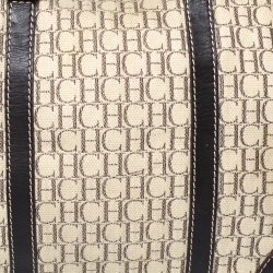 Pre Owned حقيبة كارولينا هيريرا اندي بوسطن جلد وكانفاس مونوغرامية متعددة الألوان