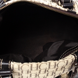 Pre Owned حقيبة كارولينا هيريرا اندي بوسطن جلد وكانفاس مونوغرامية متعددة الألوان