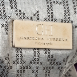 Pre Owned Carolina Herrera Purple Fabric Bow Chain Clutch