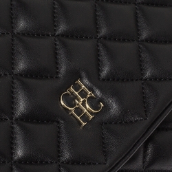 Pre Owned Carolina Herrera Black Quilted Leather Flap Chain Shoulder Bag