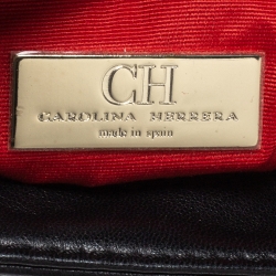 Pre Owned Carolina Herrera Black Quilted Leather Flap Chain Shoulder Bag