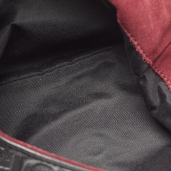 Pre Owned CH Carolina Herrera Black Monogram Leather Audrey Shoulder Bag