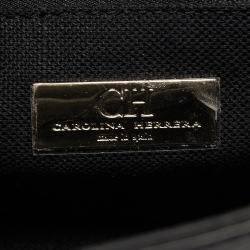 Pre Owned CH Carolina Herrera Black Patent Leather Top Handle Bag