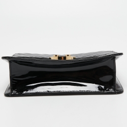 Pre Owned CH Carolina Herrera Black Patent Leather Top Handle Bag