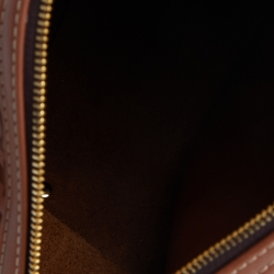 Pre Owned CH Carolina Herrera Brown Monogram Embossed Leather Andy Boston Bag