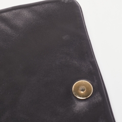 Pre Owned CH Carolina Herrera Black Quilted Leather Flap Chain Shoulder Bag