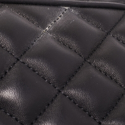 Pre Owned CH Carolina Herrera Black Quilted Leather Flap Chain Shoulder Bag