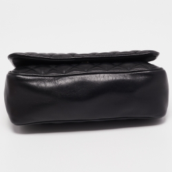 Pre Owned CH Carolina Herrera Black Quilted Leather Flap Chain Shoulder Bag