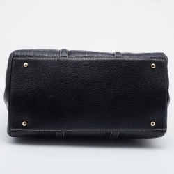 مملوكة مسبقًا CH Carolina Herrera Black Monogram Embossed Leather Matteo Tote