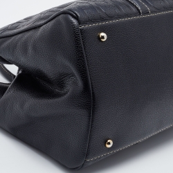 مملوكة مسبقًا CH Carolina Herrera Black Monogram Embossed Leather Matteo Tote