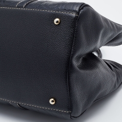 مملوكة مسبقًا CH Carolina Herrera Black Monogram Embossed Leather Matteo Tote